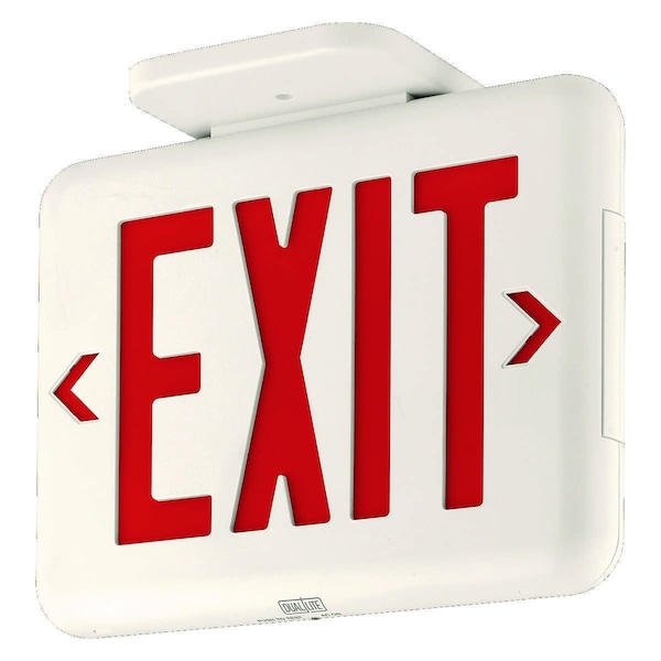 Dual-Lite Exit Sign, White, 1 or 2 Face(s), LED, Universal Mount, Not Battery Powered - EVEURW