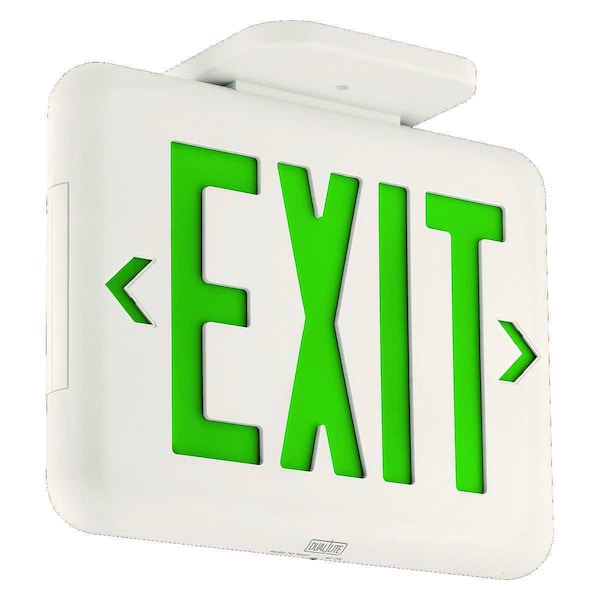 Dual-Lite Exit Sign, White, 1 or 2 Face(s), LED, Universal Mount, Not Battery Powered - EVEURW