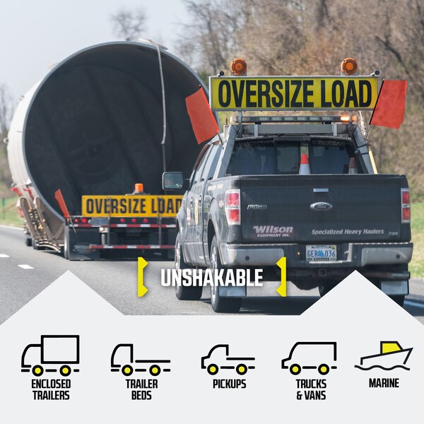Dc Cargo Oversize Load Sign, Flags and Mounting Magnets, with Carry Bag - Safety Supply Kit - SSKIT001