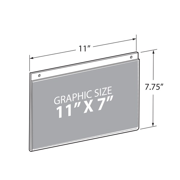 Azar Displays 11"W x 7"H Wall U-Frame w/ Holes, PK10 - 162717