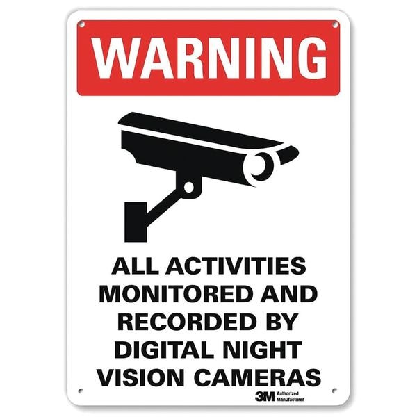Lyle Warning Sign, 10 in Height, 7 in Width, Plastic, Horizontal Rectangle, English - U1-1055-NP_7X10
