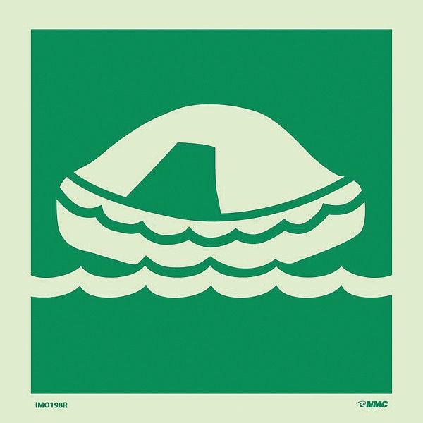 Nmc International Marine Organization Life Raft Sign, IMO198R - IMO198R