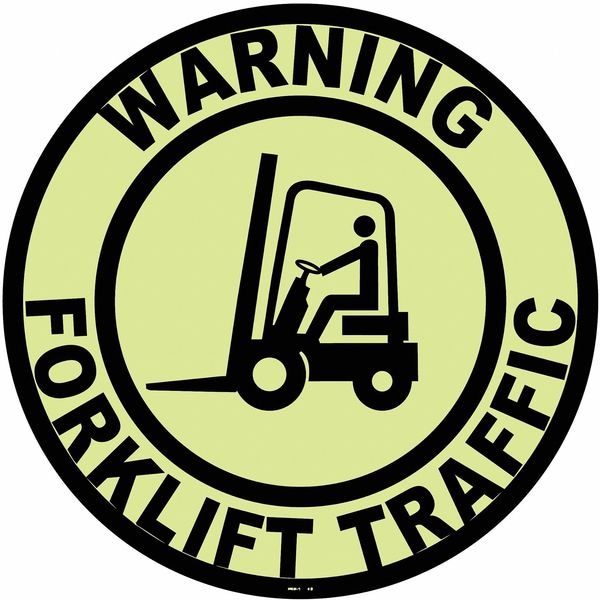 Stranco Anti-Slip Floor Sign, 17 in H, 17 in W, Vinyl, Circle, English, FSG-17-702 - FSG-17-702