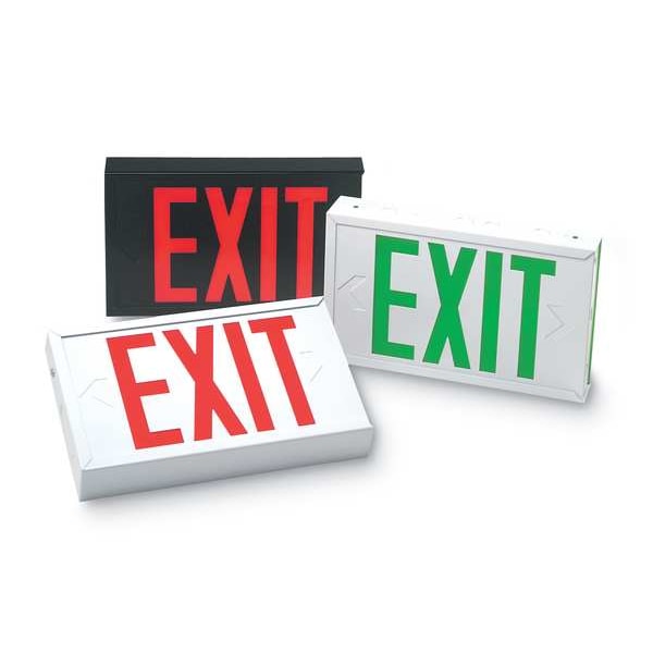 Big Beam Exit Sign, White, 2 Face(s), LED, Universal Mount, Nickel Cadmium - EXFL2RWW-U