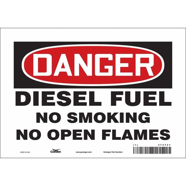 Condor No Smoking Sign, 7" H, 10" W, Vinyl, Vertical Rectangle, English, 473T27 - 473T27