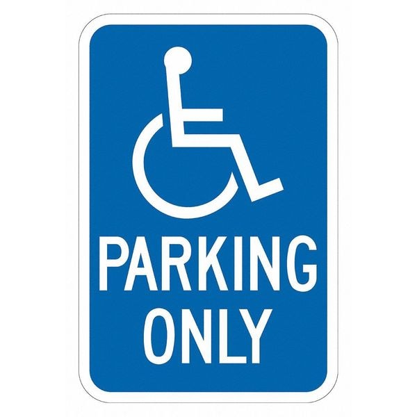 Lyle Handicap Parking Sign, 12" W, 18" H, English, Aluminum, Blue - HC-CA01-EG_12X18