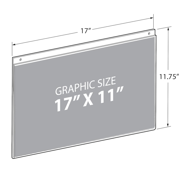 Azar Displays 17"W x 11"H Wall U-Frame w/ Holes, PK10 - 162709