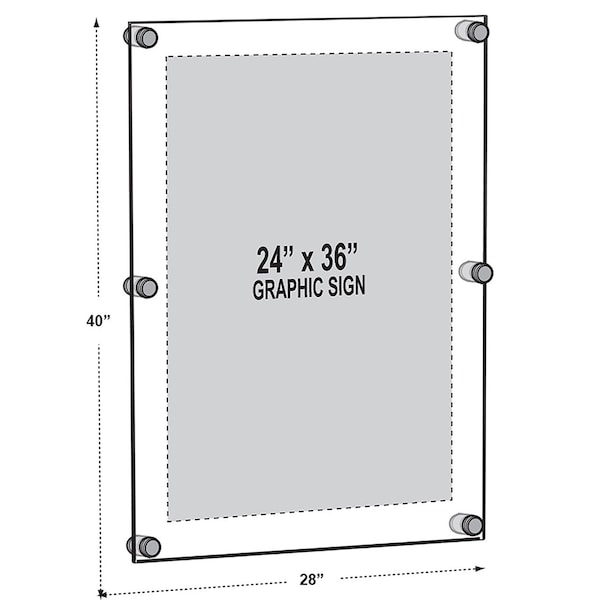 Azar Displays Standoff Sign Holder Frame Display Graphic Size: 24" x 36" - 105536