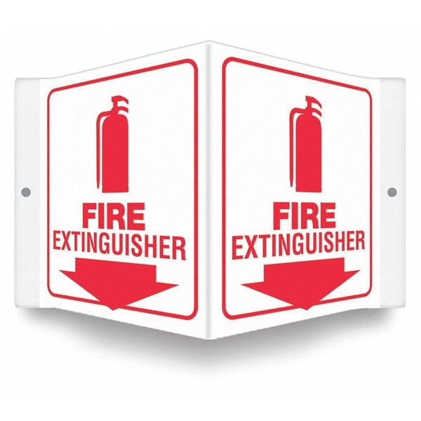 Condor High Visibility Safety Sign, 6 in Height, 8 1/2 in Width, PETG, V-Shape Projection, English - 480Z38