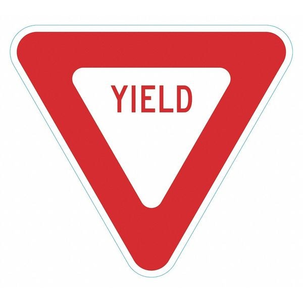 Lyle YIELD Traffic Sign, 18 in Height, 18 in Width, Aluminum, Triangle, English - T1-6243-HI_18X18