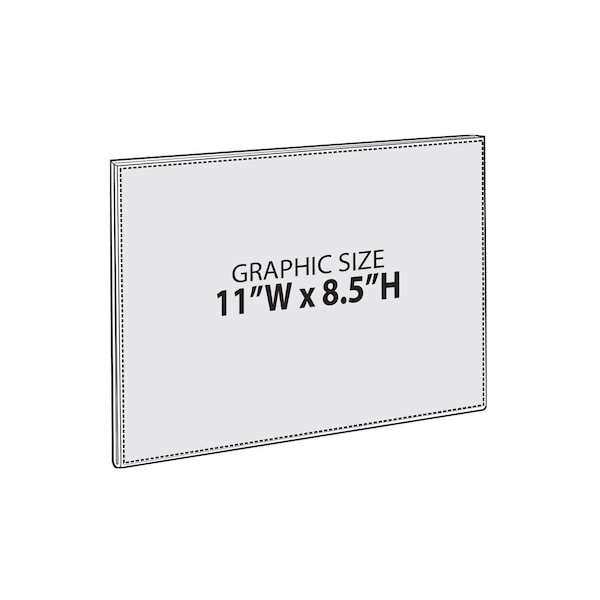Azar Displays Self Adhesive Clear Acrylic Wall Sign Holder Frame 11" W x 8.5" H- Landscape/Horizontal, 10-Pack - 122022