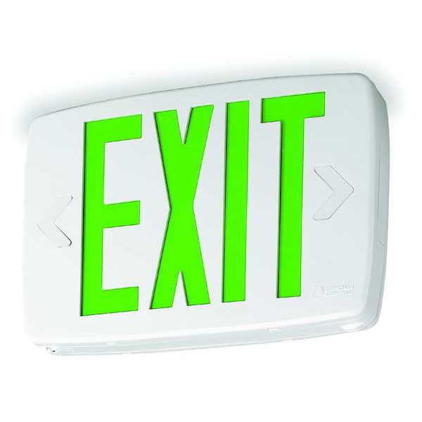 Lithonia Lighting Exit Sign, White, 1 Face(s), LED, Universal Mount, Nickel Cadmium - LQM S W 3 G MVOLT EL N SD M6