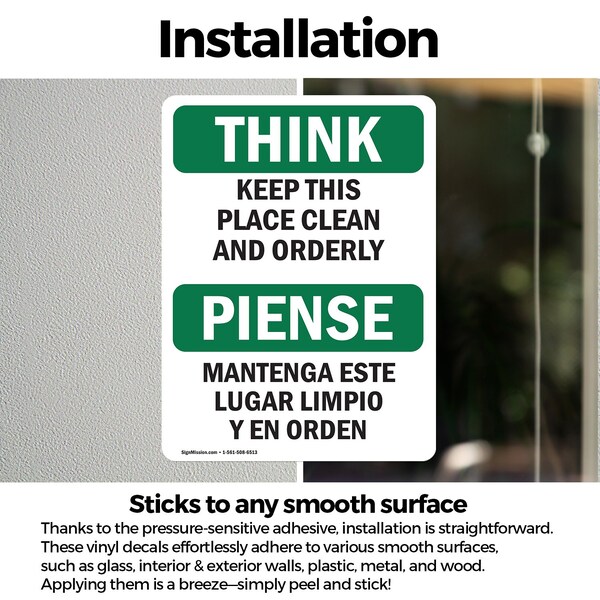 Signmission Safety Culture Sign, 3.5 in Width, Vinyl Decal, Rectangle, Bilingual - OS-2PACK-TS-D-35-L-11839