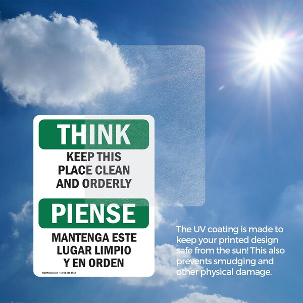 Signmission Safety Culture Sign, 3.5 in Width, Vinyl Decal, Rectangle, Bilingual - OS-2PACK-TS-D-35-L-11839
