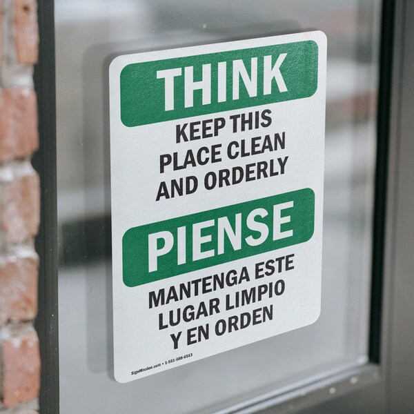 Signmission Safety Culture Sign, 3.5 in Width, Vinyl Decal, Rectangle, Bilingual - OS-2PACK-TS-D-35-L-11839