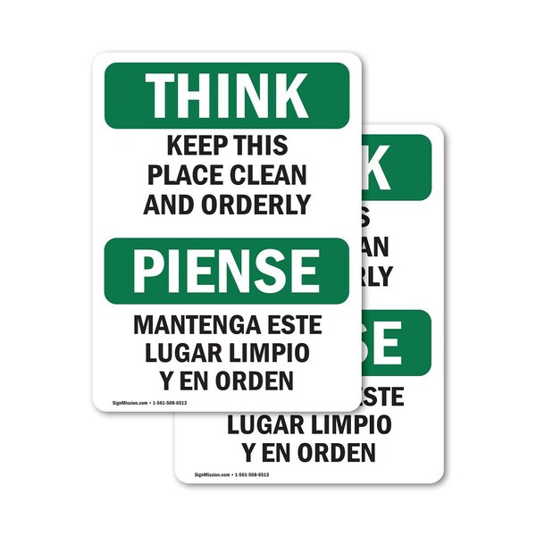 Signmission Safety Culture Sign, 3.5 in Width, Vinyl Decal, Rectangle, Bilingual - OS-2PACK-TS-D-35-L-11839