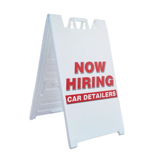 Signmission Car Detailers, A-Frame & 2 Decals Installed, Heavy-Duty Plastic Frame - SBHD-D-2436-CAR DETAILERS