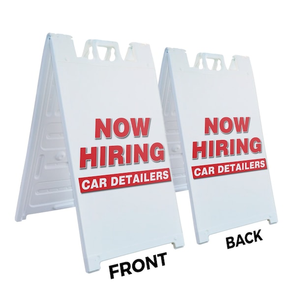 Signmission Car Detailers, A-Frame & 2 Decals Installed, Heavy-Duty Plastic Frame - SBHD-D-2436-CAR DETAILERS