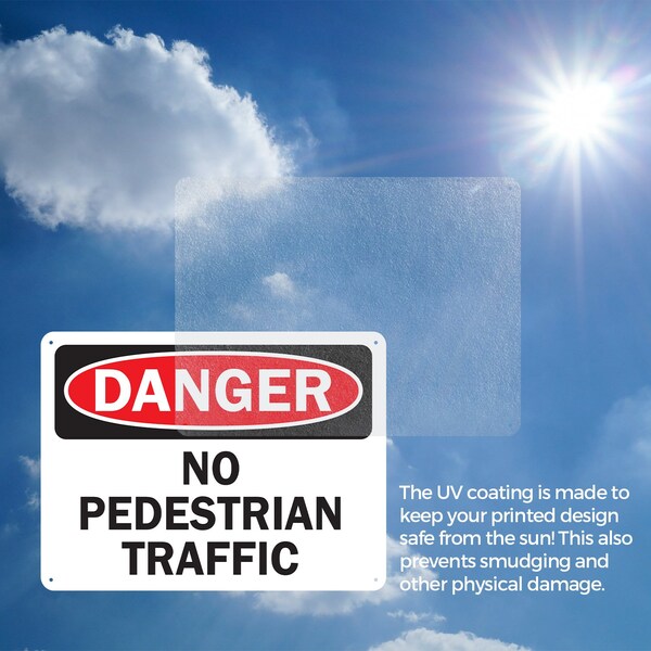 Signmission No Pedestrian Traffic Danger Sign, Aluminum, 10in W x 7in L, 2PK - OS-2PACK-DS-A-710-L-19443