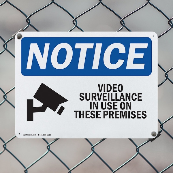 Signmission Video Surveillance In Use On These Premises OSHA Notice Sign, Plastic, 24in W x 18in L, 2PK - OS-2PACK-NS-P-1824-L-16813