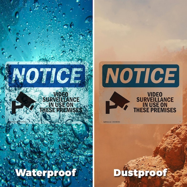 Signmission Video Surveillance In Use On These Premises OSHA Notice Sign, Plastic, 24in W x 18in L, 2PK - OS-2PACK-NS-P-1824-L-16813