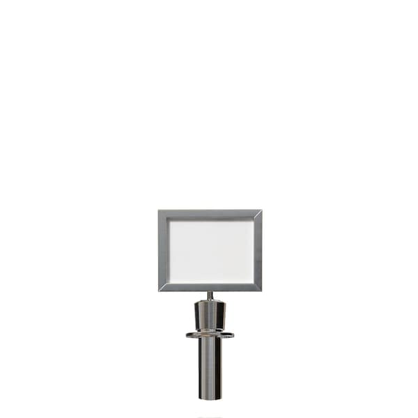 Montour Line Post&Rope Stanchion SignFrame 8.5x11H Satin StENTER ENTRADA - HDSF-8511-H-SS-PR-ENTERDBL