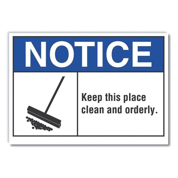 Lyle Notice Sign, 3 1/2 in H, 5 in W, Polyester, English, LCU5-0022-ND_5X3.5 - LCU5-0022-ND_5X3.5