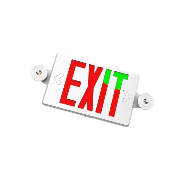 Beyond Led Technology H6 LED Dual Head Exit and Safety Sign Switchable Color Lens Red and Green 5000K 3.6V 1000mAH, 2PK - 156791