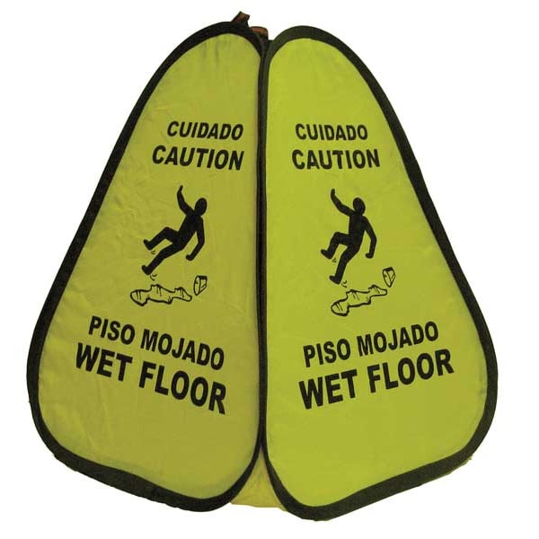 Novus Products Safety Cone, 16 in Height, 12 1/2 in Width, Cloth, Square, English, Spanish - PC16WF