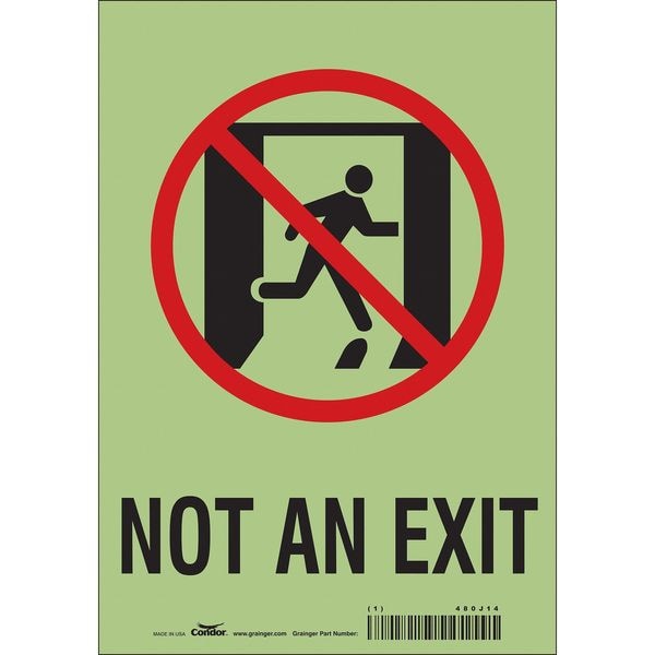Condor Exit Sign, Vinyl, 7" W, 10" H, Not An Exit, White - 480J14