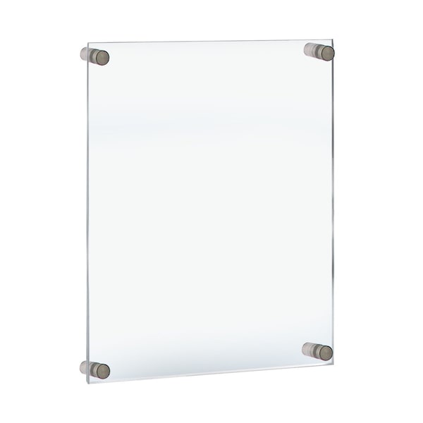 Azar Displays Floating Acrylic Wall Frame, Silver, Holds 18" x 24", Overall 22" x 28" - 105524