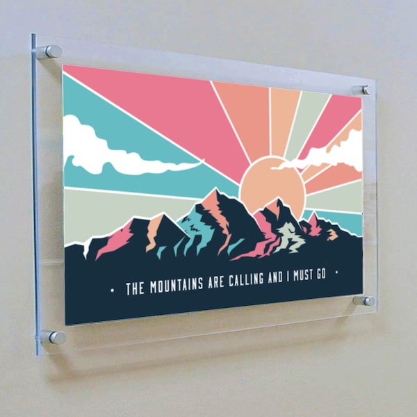 Azar Displays Floating Acrylic Wall Frame, Silver, Holds 18" x 24", Overall 22" x 28" - 105524