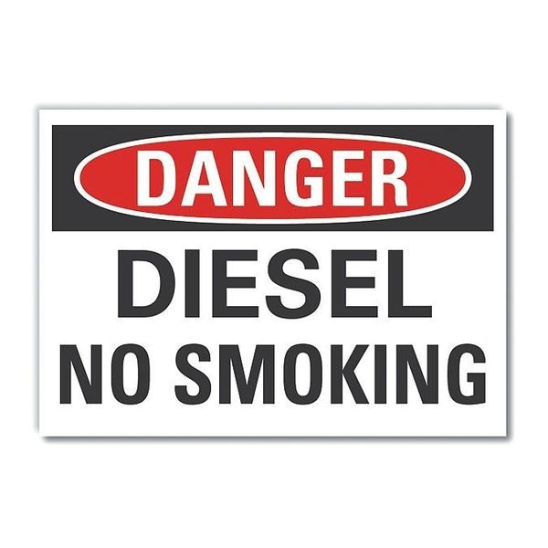 Lyle Diesel Danger Label, 10 in Height, 14 in Width, Polyester, Horizontal Rectangle, English - LCU4-0392-ND_14X10