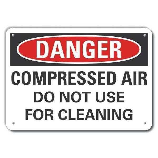Lyle Reflective Compressed Air Danger Sign, 10 in H, 14 in W, Horizontal Rectangle, LCU4-0561-RA_14X10 - LCU4-0561-RA_14X10