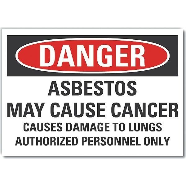 Lyle Decal, Reflective, Danger Asbestos May, 10 x 7", 7 in Height, 10 in Width, Reflective Sheeting - LCU4-0695-RD_10X7