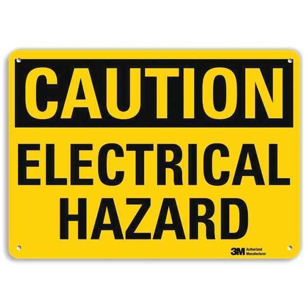Lyle Plastic Caution Sign, 4 Holes, 10"x7", U4-1254-NP_10X7 - U4-1254-NP_10X7