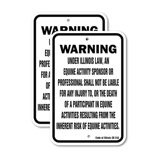Signmission Illinois Equine, 12'' X 18'' 2 Signs, Heavy Gauge Aluminum, 2PK - A-1218-2PACK-2685