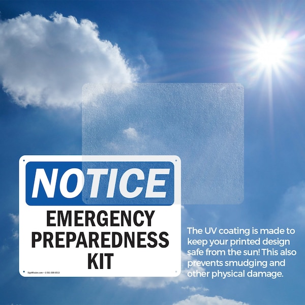 Signmission Emergency Preparedness Kit, 18 in W x Rectangle, Aluminum - OS-2PACK-NS-A-1218-L-11883