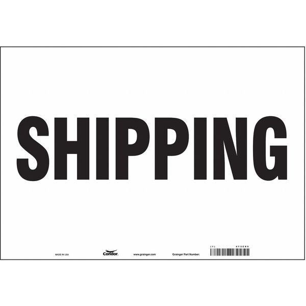 Condor Shipping, 20 in W x 14 in H, Horizontal Rectangle, Vinyl, 473C85 - 473C85
