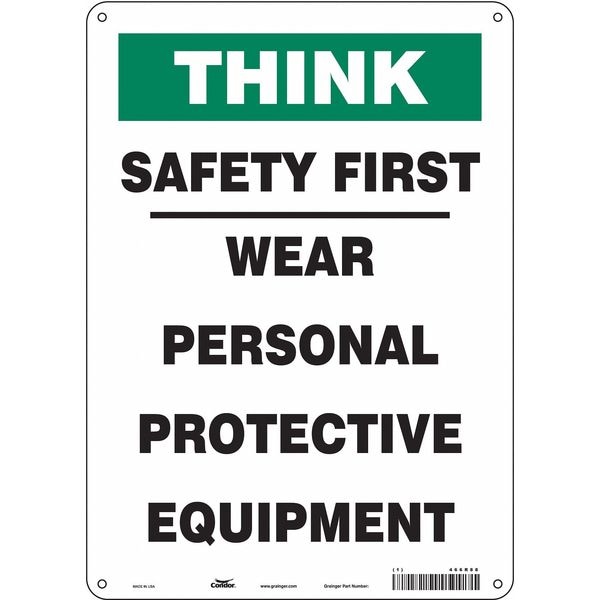 Condor Safety Sign, 14 in Height, 10 in Width, Polyethylene, Vertical Rectangle, English, 466R88 - 466R88