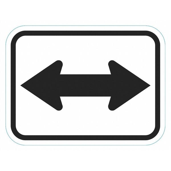 Lyle Arrow Double Traffic Sign, 9 in Height, 12 in Width, Aluminum, Horizontal Rectangle, No Text - T1-6277-HI_12X9