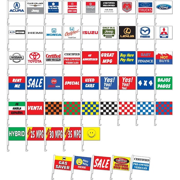 Ez Line Clip-On Car Window Flag (Single-Sided): Great Mpg - 418-EZ-GMPG
