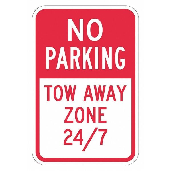 Lyle Tow Zone No Parking Sign, 18" x 12, T1-3055-EG_12x18 - T1-3055-EG_12X18