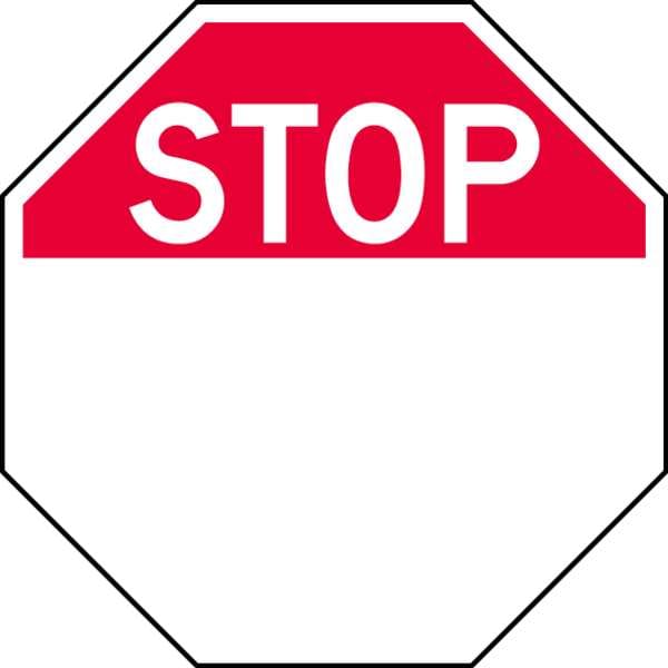 Lyle Stop Sign, 12" W, 12" H, Recycled Aluminum, Red, White - ST-100-12HA