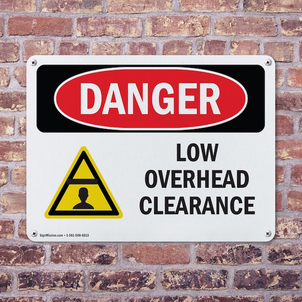Signmission Low Overhead Clearance, 14 in W x Rectangle, Plastic - OS-2PACK-DS-P-1014-L-2477