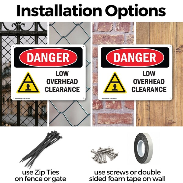Signmission Low Overhead Clearance, 14 in W x Rectangle, Plastic - OS-2PACK-DS-P-1014-L-2477
