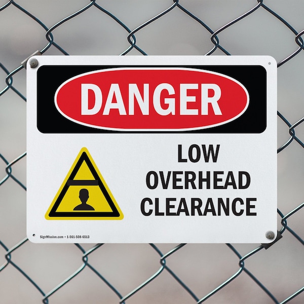 Signmission Low Overhead Clearance, 14 in W x Rectangle, Plastic - OS-2PACK-DS-P-1014-L-2477