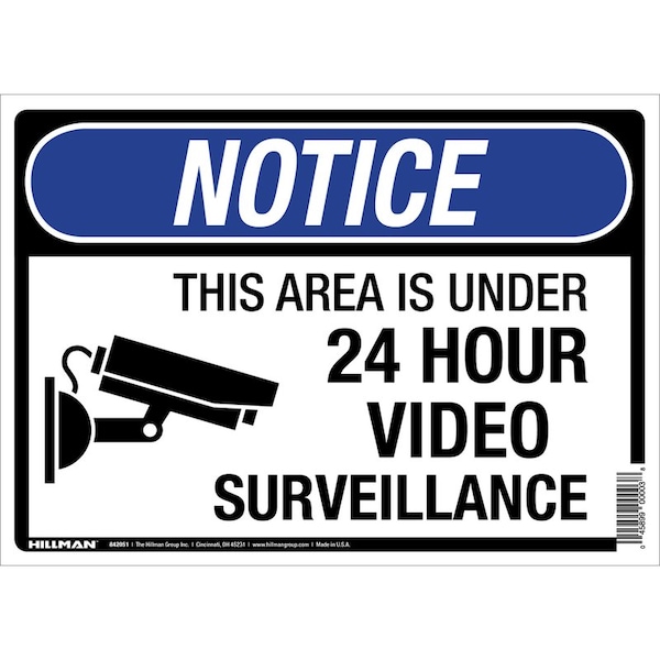 Hillman HILLMAN English White Security Sign 10 in. H X 14 in. W - 842051