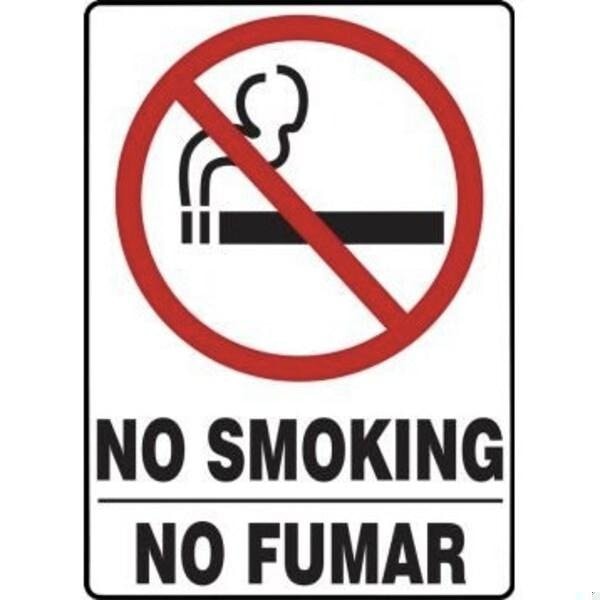 Accuform BILINGUAL SAFETY SIGN NO SMOKING SBMSMK982VA - SBMSMK982VA