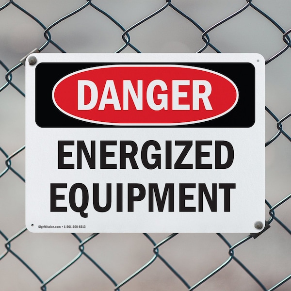 Signmission Energized Equipment Danger Sign, Plastic, 10in W x 7in L, 2PK - OS-2PACK-DS-P-710-L-2283